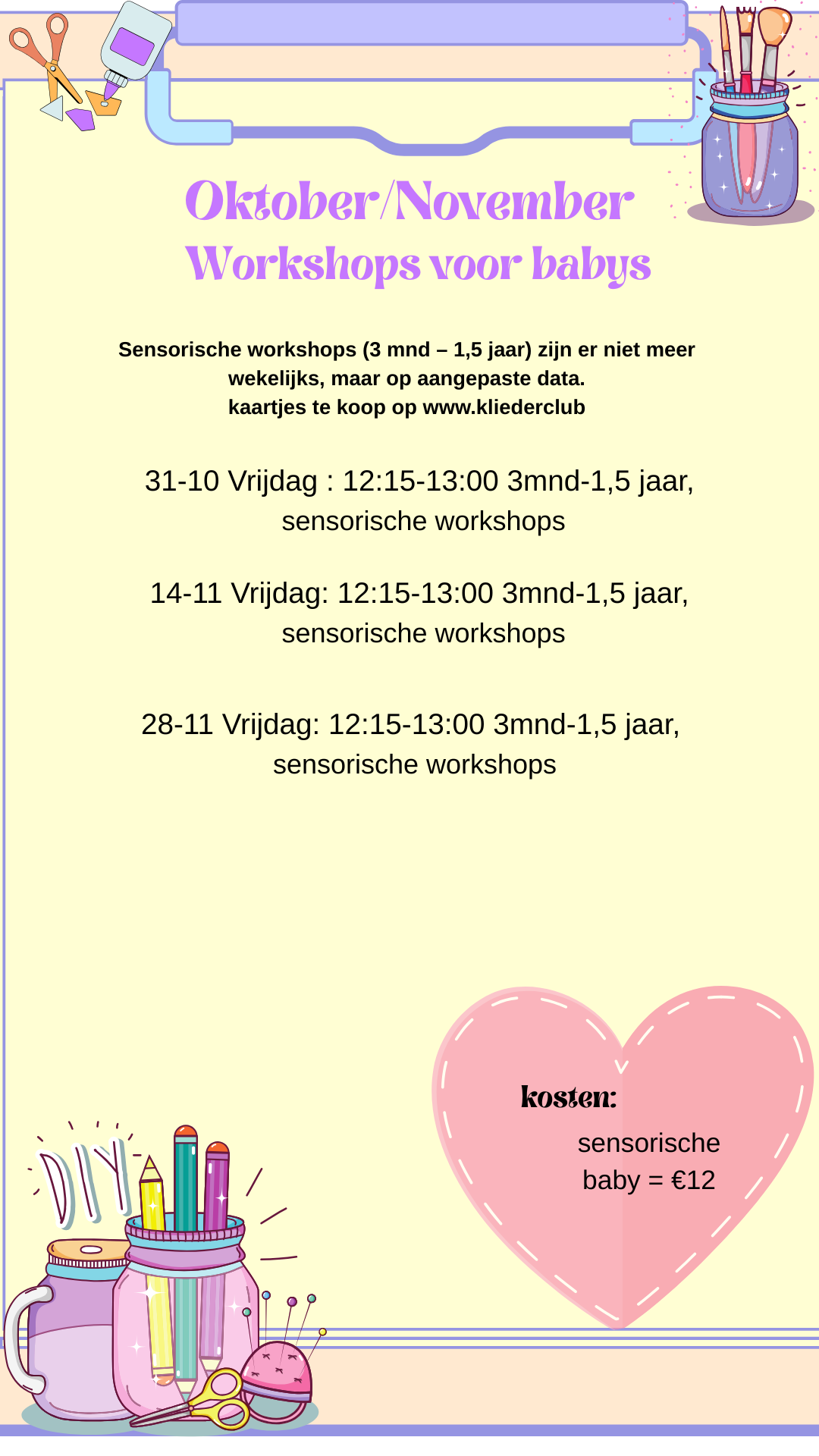 workshops kalender baby's - babyactiviteiten in Utrecht